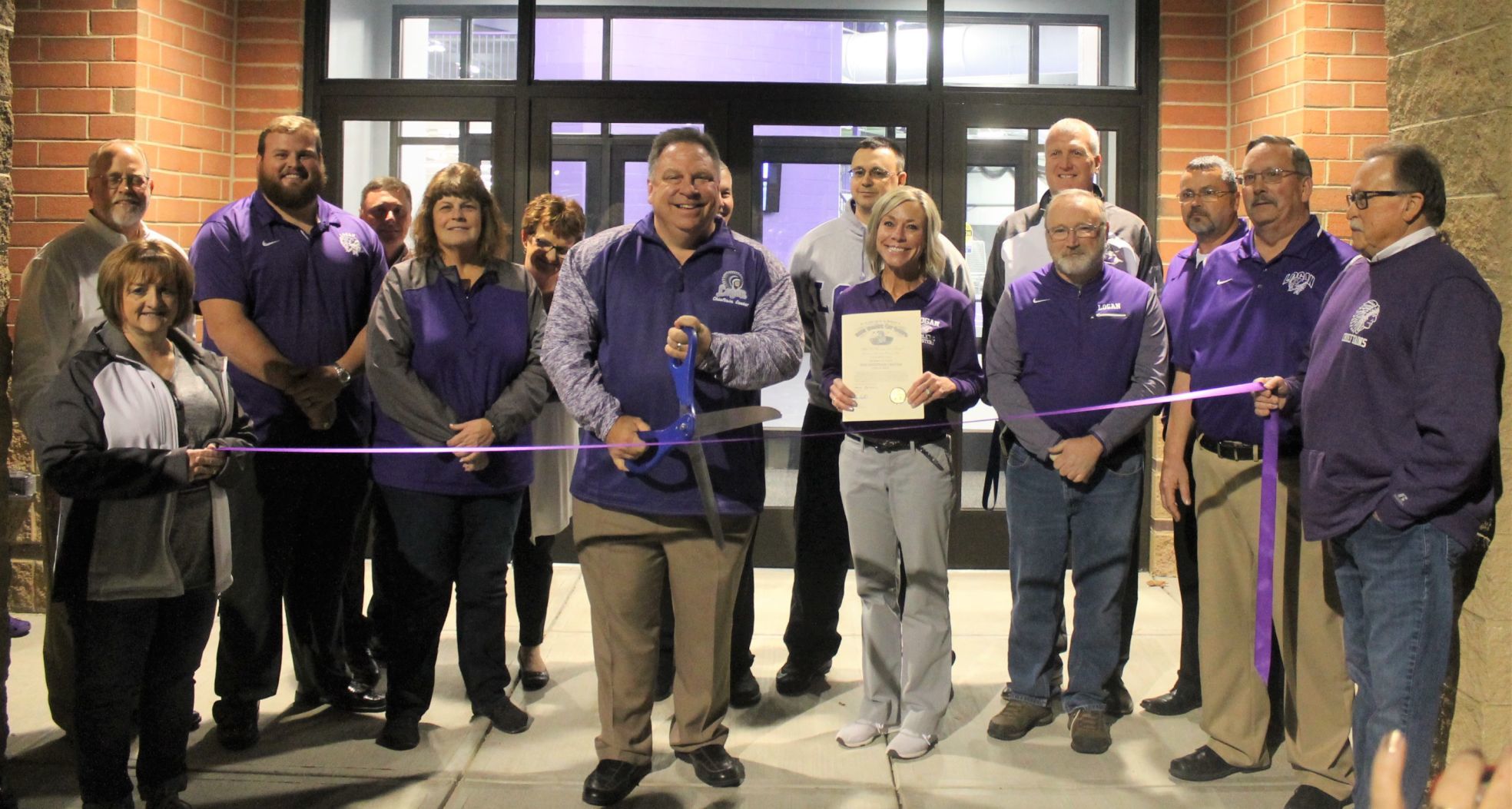 Cutting the ribbon